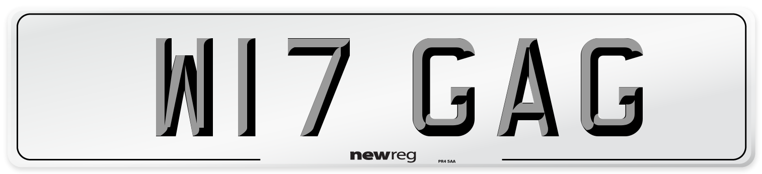 W17 GAG Number Plate from New Reg